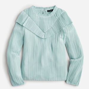 J.Crew Crinkle-chiffon V-detail top Size M